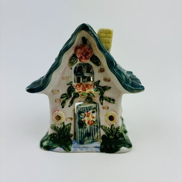 Elements Ceramic Sunflower Garden Cottage TeaLight Candle Holder Glazed - Picture 1 of 6